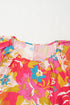 Charming Floral All Over Print Bubble Short Sleeve Summer Day Dress